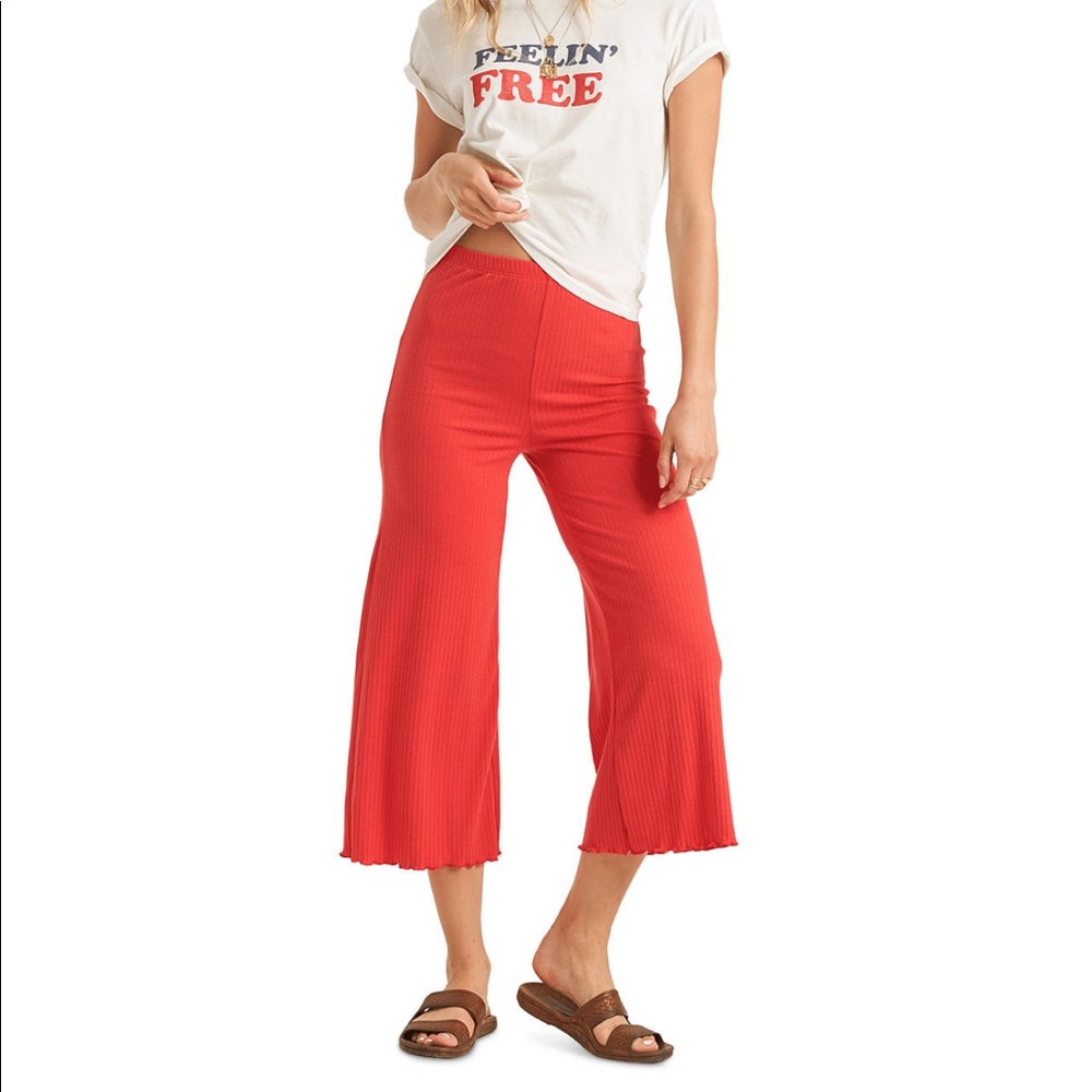 Rib knit crop pants